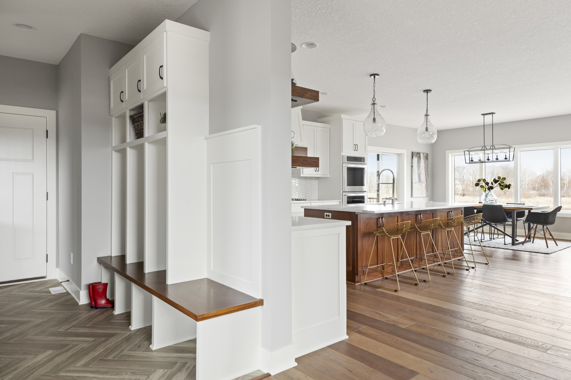 Mudroom, Kitchen, Dining Room